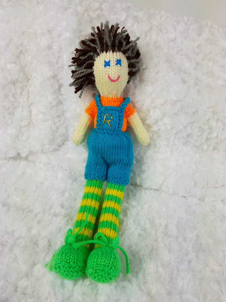 Boy Teen Doll Changes from girl knit pattern
