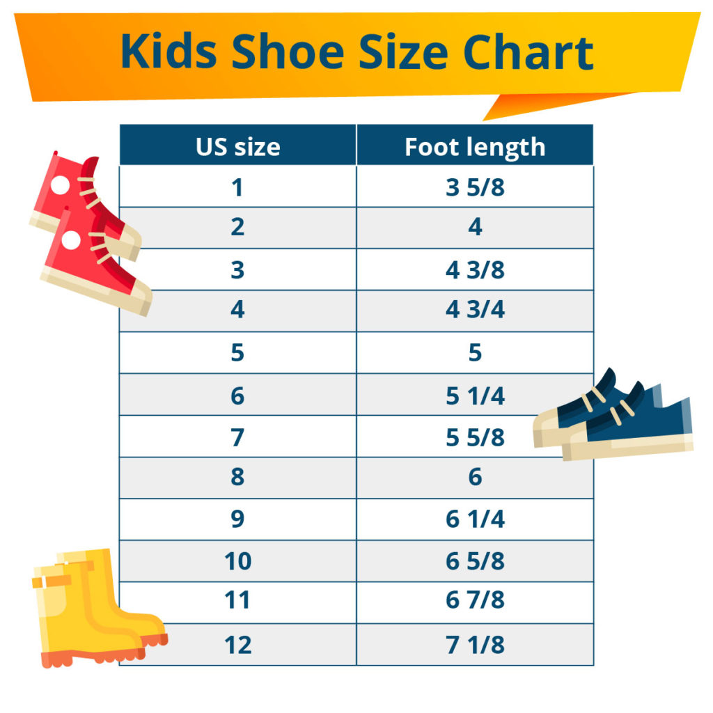 Children's shoe sizes to knit